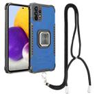 For Samsung Galaxy A72 4G / 5G Lanyard Aluminum TPU Case(Blue) - 1