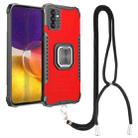 For Samsung Galaxy A82 5G Lanyard Aluminum TPU Case(Red) - 1