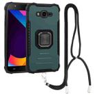 For Samsung Galaxy J7/J7 Nxt Fine Hole Ver Lanyard Aluminum TPU Case(Green) - 1
