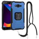 For Samsung Galaxy J7/J7 Nxt Fine Hole Ver Lanyard Aluminum TPU Case(Blue) - 1