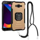 For Samsung Galaxy J7/J7 Nxt Fine Hole Ver Lanyard Aluminum TPU Case(Gold) - 1