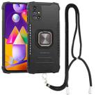 For Samsung Galaxy M31s Lanyard Aluminum TPU Case(Black) - 1