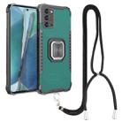 For Samsung Galaxy Note20 Lanyard Aluminum TPU Case(Green) - 1