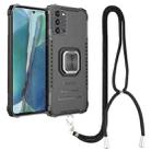 For Samsung Galaxy Note20 Lanyard Aluminum TPU Case(Black) - 1