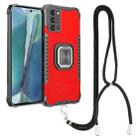 For Samsung Galaxy Note20 Lanyard Aluminum TPU Case(Red) - 1