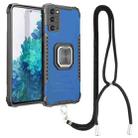 For Samsung Galaxy S20 FE Lanyard Aluminum TPU Case(Blue) - 1