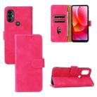 For Motorola Moto G Power 2022 Skin Feel Magnetic Horizontal Flip Leather Phone Case(Rose Red) - 1