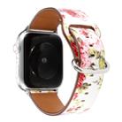 For Apple Watch Series 7 41mm / 6 & SE & 5 & 4 40mm / 3 & 2 & 1 38mm Floral Strap Watch Band(White Pink) - 1