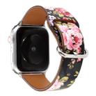 For Apple Watch Series 7 41mm / 6 & SE & 5 & 4 40mm / 3 & 2 & 1 38mm Floral Strap Watch Band(Black Pink) - 1