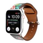 For Apple Watch Series 8&7 41mm / SE 2&6&SE&5&4 40mm / 3&2&1 38mm Floral Strap Watch Band(Black Red) - 2
