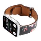 For Apple Watch Series 8&7 41mm / SE 2&6&SE&5&4 40mm / 3&2&1 38mm Floral Strap Watch Band(Black Red) - 3