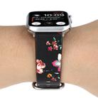 For Apple Watch Series 8&7 41mm / SE 2&6&SE&5&4 40mm / 3&2&1 38mm Floral Strap Watch Band(Black Red) - 4