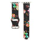 For Apple Watch Series 8&7 41mm / SE 2&6&SE&5&4 40mm / 3&2&1 38mm Floral Strap Watch Band(Black Red) - 5