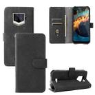 For Oukitel WP15 5G Solid Color Skin Feel Magnetic Buckle Leather Phone Case(Black) - 1