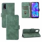 For vivo Y3s 2021 Solid Color Skin Feel Magnetic Buckle Leather Phone Case(Green) - 1