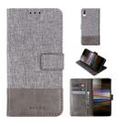 For Sony Xperia L3 MUMXA MX102 Horizontal Flip Canvas Stitching Leather Case with Holder & Card Slots & Wallet(Grey) - 1