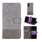 For Sony Xperia 5 MUMXA MX102 Horizontal Flip Canvas Stitching Leather Case with Holder & Card Slots & Wallet(Grey) - 1