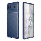 For Google Pixel 6a Carbon Fiber Texture Shockproof TPU Phone Case(Blue) - 1