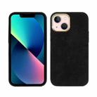 For iPhone 13 mini Plush Roughout PU Phone Case (Black) - 1