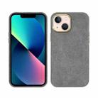 For iPhone 13 mini Plush Roughout PU Phone Case (Grey) - 1