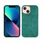 For iPhone 13 mini Plush Roughout PU Phone Case (Green) - 1