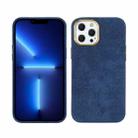 For iPhone 13 Pro Plush Roughout PU Phone Case (Blue) - 1