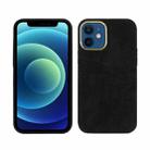 For iPhone 12 mini Plush Roughout PU Phone Case (Black) - 1