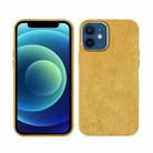 For iPhone 12 mini Plush Roughout PU Phone Case (Yellow) - 1