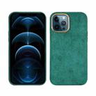 For iPhone 12 Pro Max Plush Roughout PU Phone Case(Green) - 1