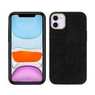 For iPhone 11 Plush Roughout PU Phone Case (Black) - 1