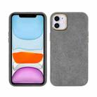 For iPhone 11 Plush Roughout PU Phone Case (Grey) - 1