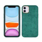 For iPhone 11 Plush Roughout PU Phone Case (Green) - 1