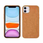 For iPhone 11 Plush Roughout PU Phone Case (Brown) - 1