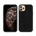 For iPhone 11 Pro Max Plush Roughout PU Phone Case (Black) - 1