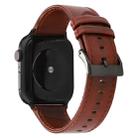 For Apple Watch Series 7 45mm / 6 & SE & 5 & 4 44mm / 3 & 2 & 1 42mm Oil Wax Crazy Horse Texture Genuine Leather Watch Band(Red-brown) - 1