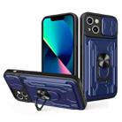 For iPhone 13 Sliding Camshield Card Phone Case(Blue) - 1