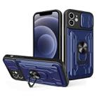 For iPhone 12 Sliding Camshield Card Phone Case(Blue) - 1