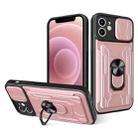 For iPhone 12 Sliding Camshield Card Phone Case(Rose Gold) - 1