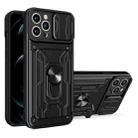 For iPhone 11 Pro Max Sliding Camshield Card Phone Case (Black) - 1