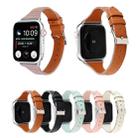 For Apple Watch Series 9&8&7 41mm / SE 3&SE 2&6&SE&5&4 40mm / 3&2&1 38mm Stitching Stripes Genuine Leather Watch Band Watch Band(Black) - 6