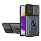 For Samsung Galaxy A72 4G / 5G Sliding Camshield Card Phone Case(Grey Blue) - 1