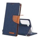 For Samsung Galaxy S22 5G GOOSPERY CANVAS DIARY Canvas Texture Leather Phone Case(Dark Blue) - 1