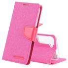 For Samsung Galaxy S22+ 5G GOOSPERY CANVAS DIARY Canvas Texture Leather Phone Case(Rose Red) - 1