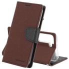 For Samsung Galaxy S22 5G GOOSPERY FANCY DIARY Cross Texture Leather Phone Case(Brown) - 1