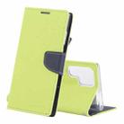 For Samsung Galaxy S22 Ultra 5G GOOSPERY FANCY DIARY Cross Texture Leather Phone Case(Green) - 1