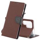 For Samsung Galaxy S22 Ultra 5G GOOSPERY FANCY DIARY Cross Texture Leather Phone Case(Brown) - 1