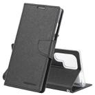 For Samsung Galaxy S22 Ultra 5G GOOSPERY FANCY DIARY Cross Texture Leather Phone Case(Black) - 1