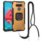 For LG K51/ K31 / Aristro5 Aluminum Alloy + TPU Phone Case with Lanyard(Gold) - 1