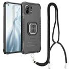 For Xiaomi Mi 11 Aluminum Alloy + TPU Phone Case with Lanyard(Black) - 1
