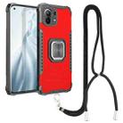 For Xiaomi Mi 11 Aluminum Alloy + TPU Phone Case with Lanyard(Red) - 1